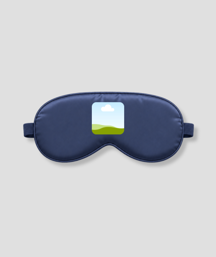 Marineblauw slaapmasker met eigen foto bedrukt