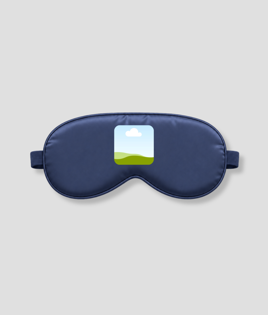Marineblauw slaapmasker met eigen foto bedrukt