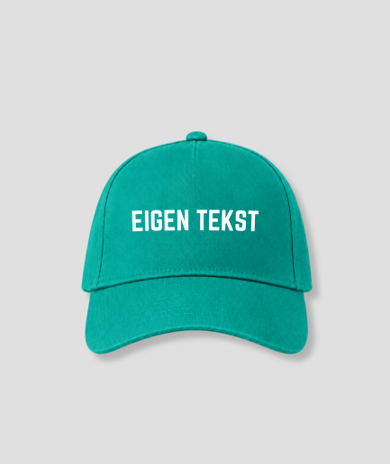 Turquoise pet met ruimte voor eigen tekst