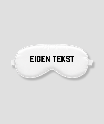 Wit slaapmasker met bedrukt eigen tekst