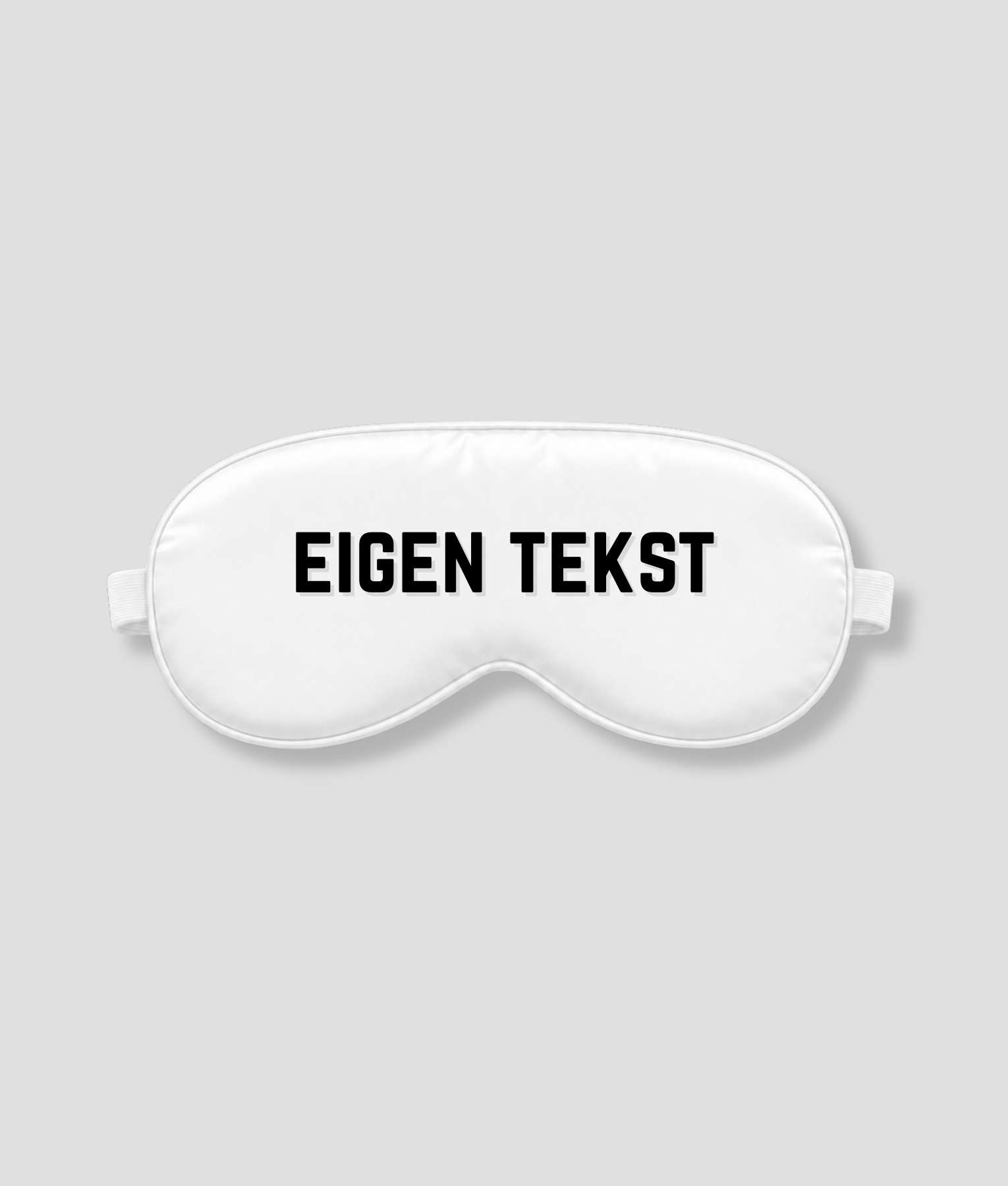 Wit slaapmasker met bedrukt eigen tekst