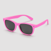 Felroze retro partybril met zwarte glazen wayfarer stijl