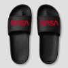 Zwarte platte badslippers met custom foto bedrukt, extra weergave