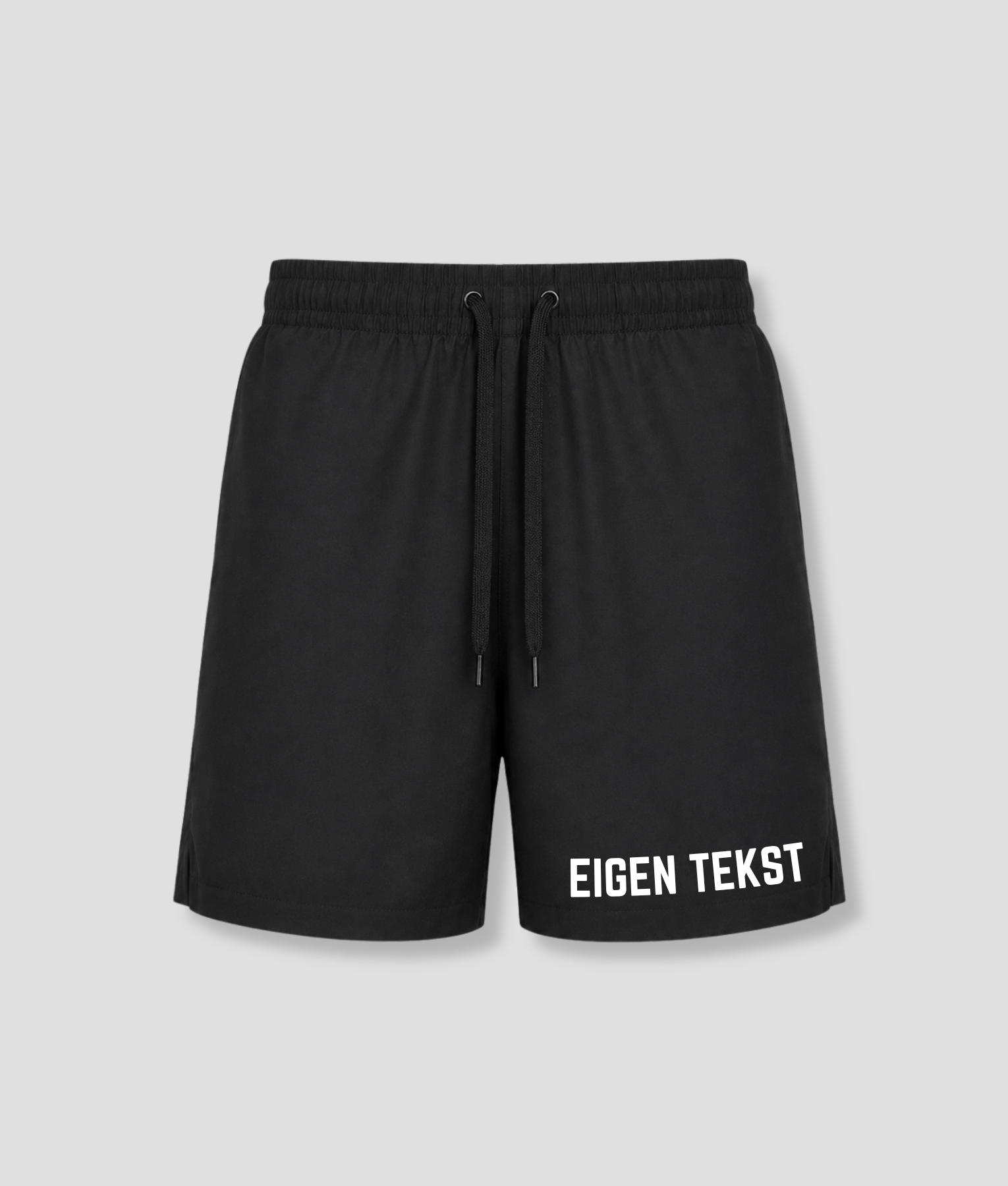 Zwarte heren zwembroek met eigen tekst en naam