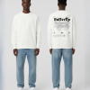 Witte hoodie met butterfly opdruk op achterkant