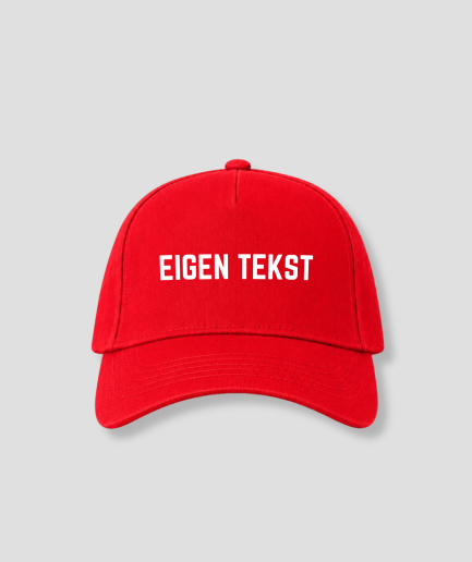 Rode pet met ruimte voor eigen tekst