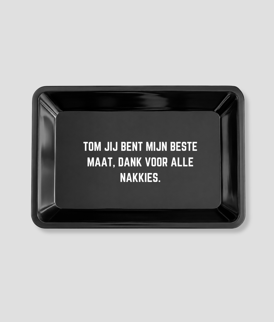Zwart dienblad met ruimte voor eigen tekst