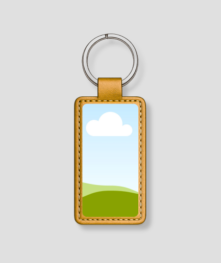 Gepersonaliseerde leren sleutelhanger bedrukt met foto