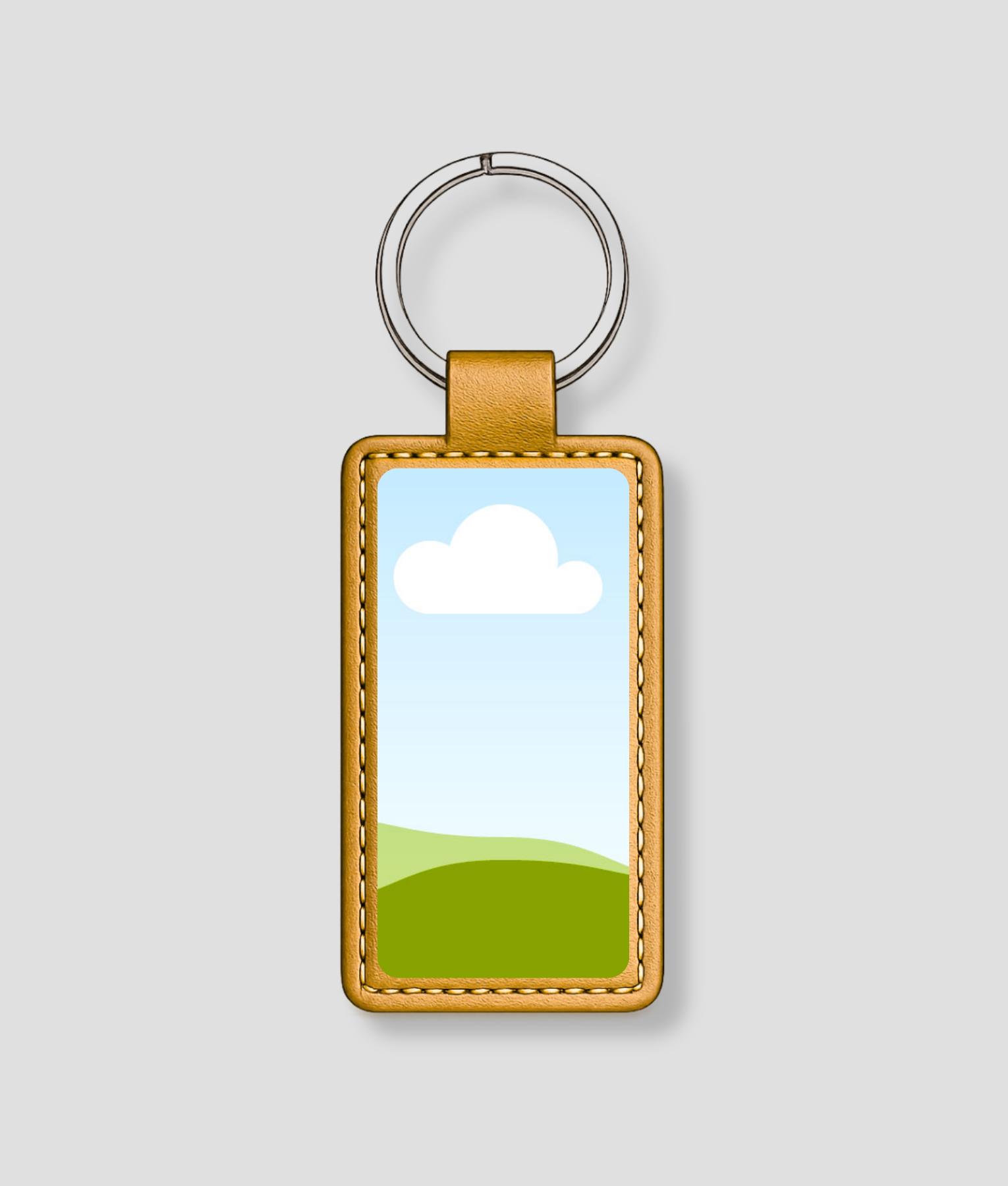 Gepersonaliseerde leren sleutelhanger bedrukt met foto