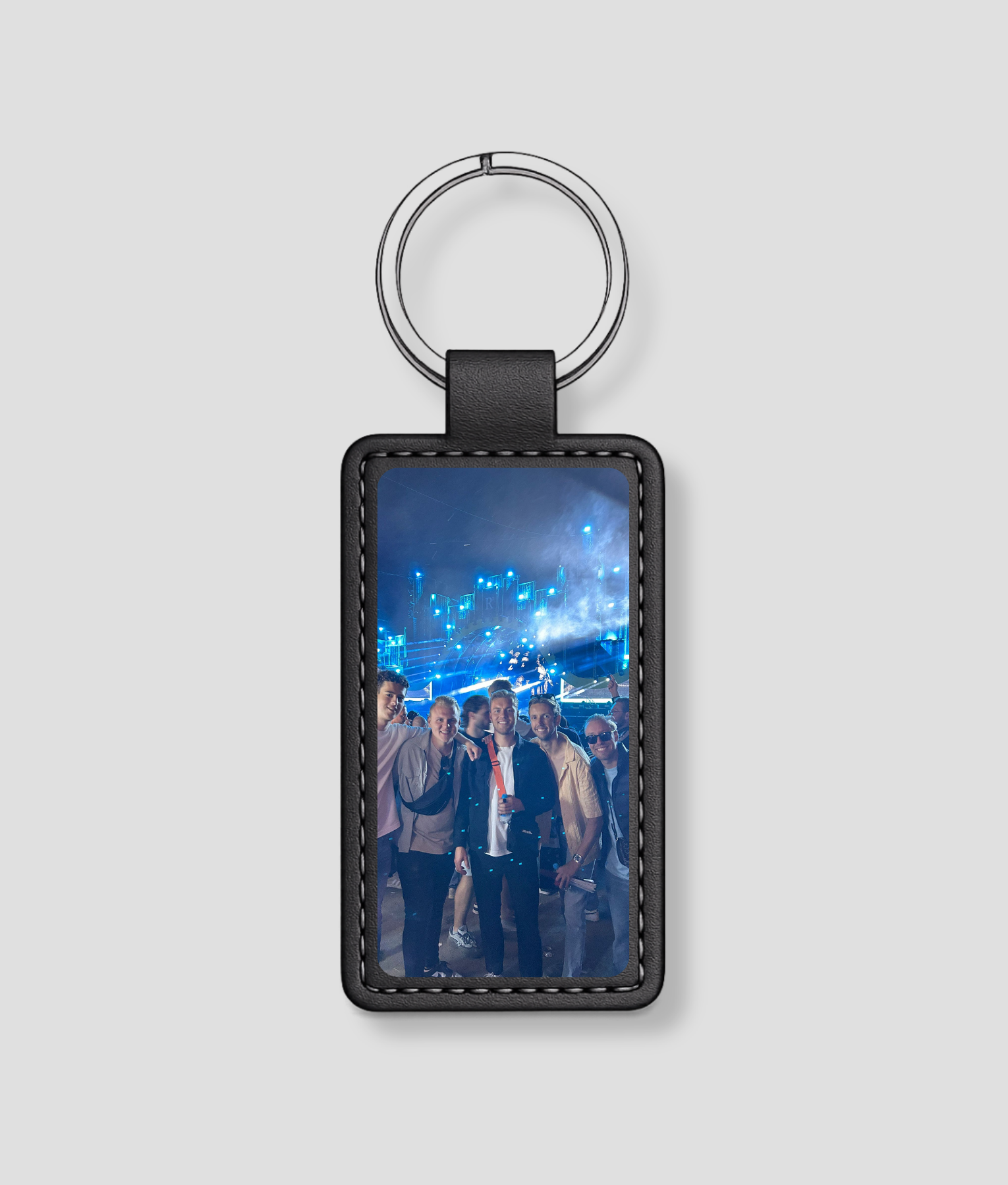 Eigen foto uploaden voor leren sleutelhanger