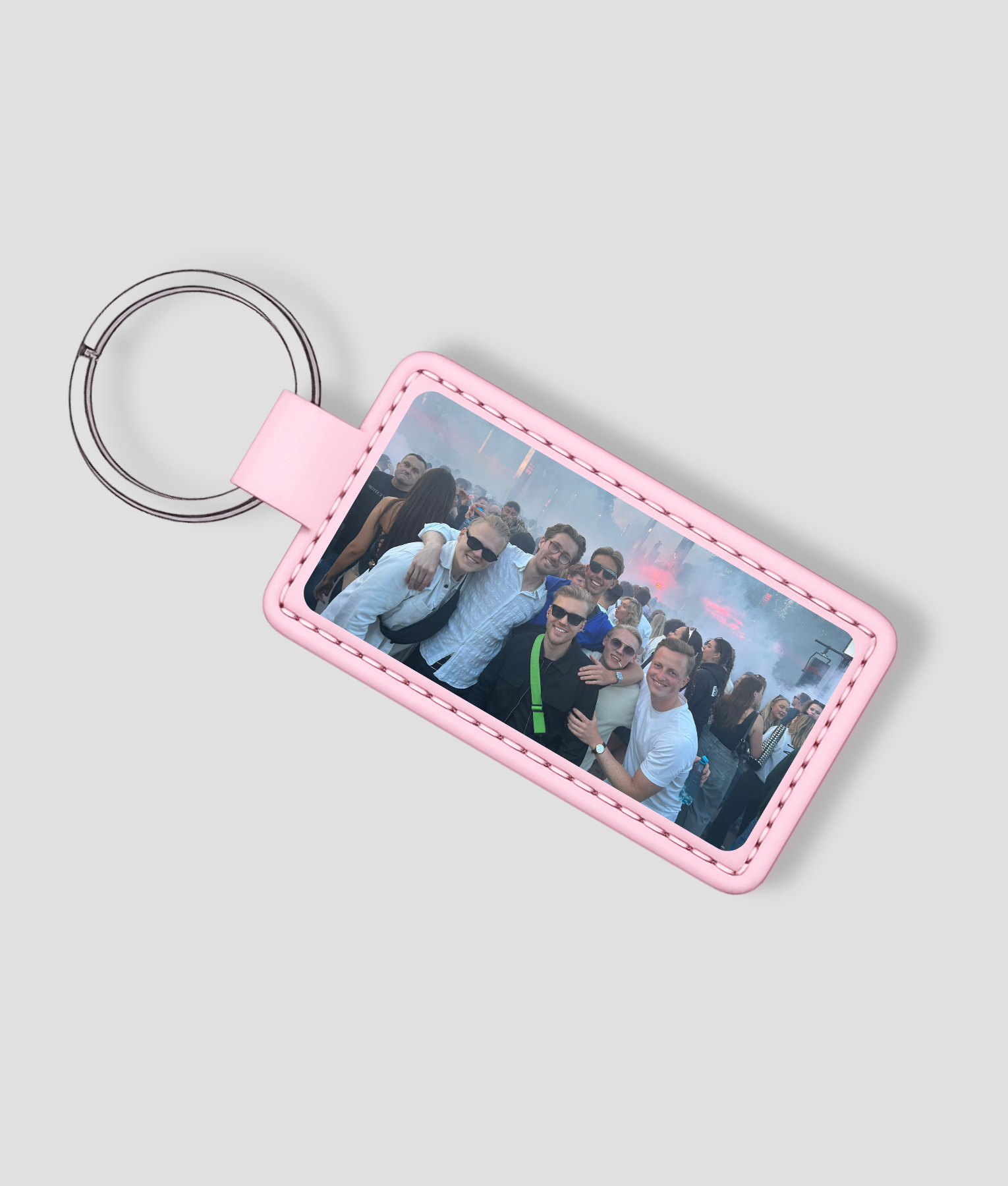 Leren sleutelhanger met foto als cadeau