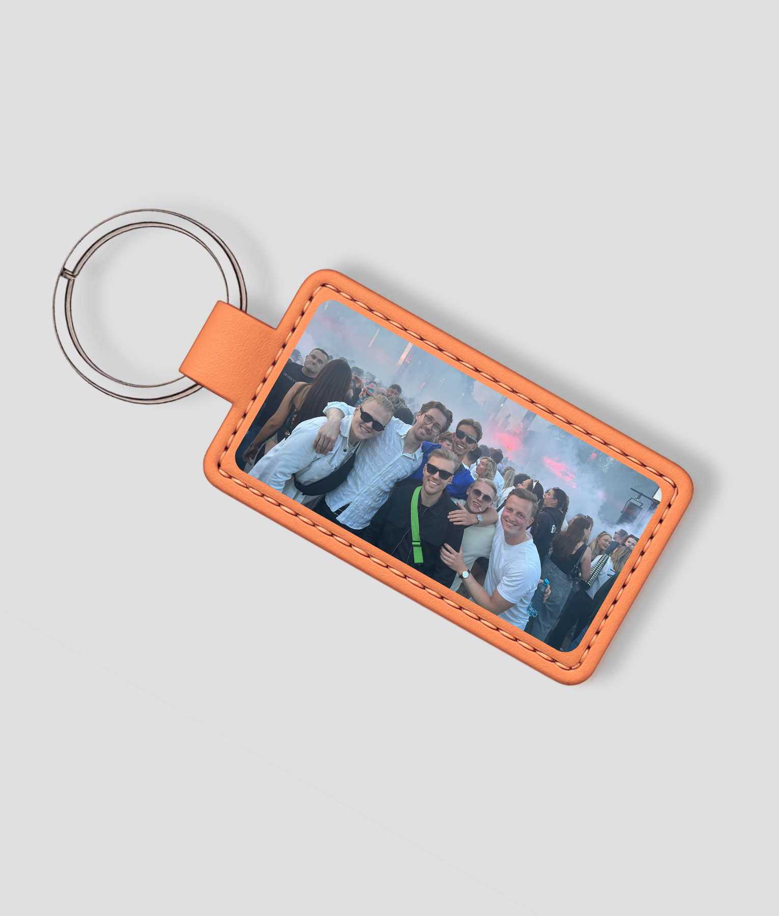 Sleutelhanger bedrukt met eigen tekst en foto samen