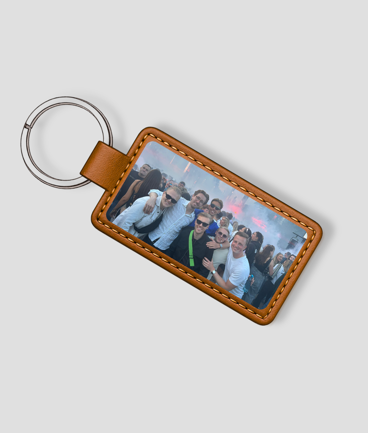 Leren sleutelhanger bedrukt met eigen ontwerp