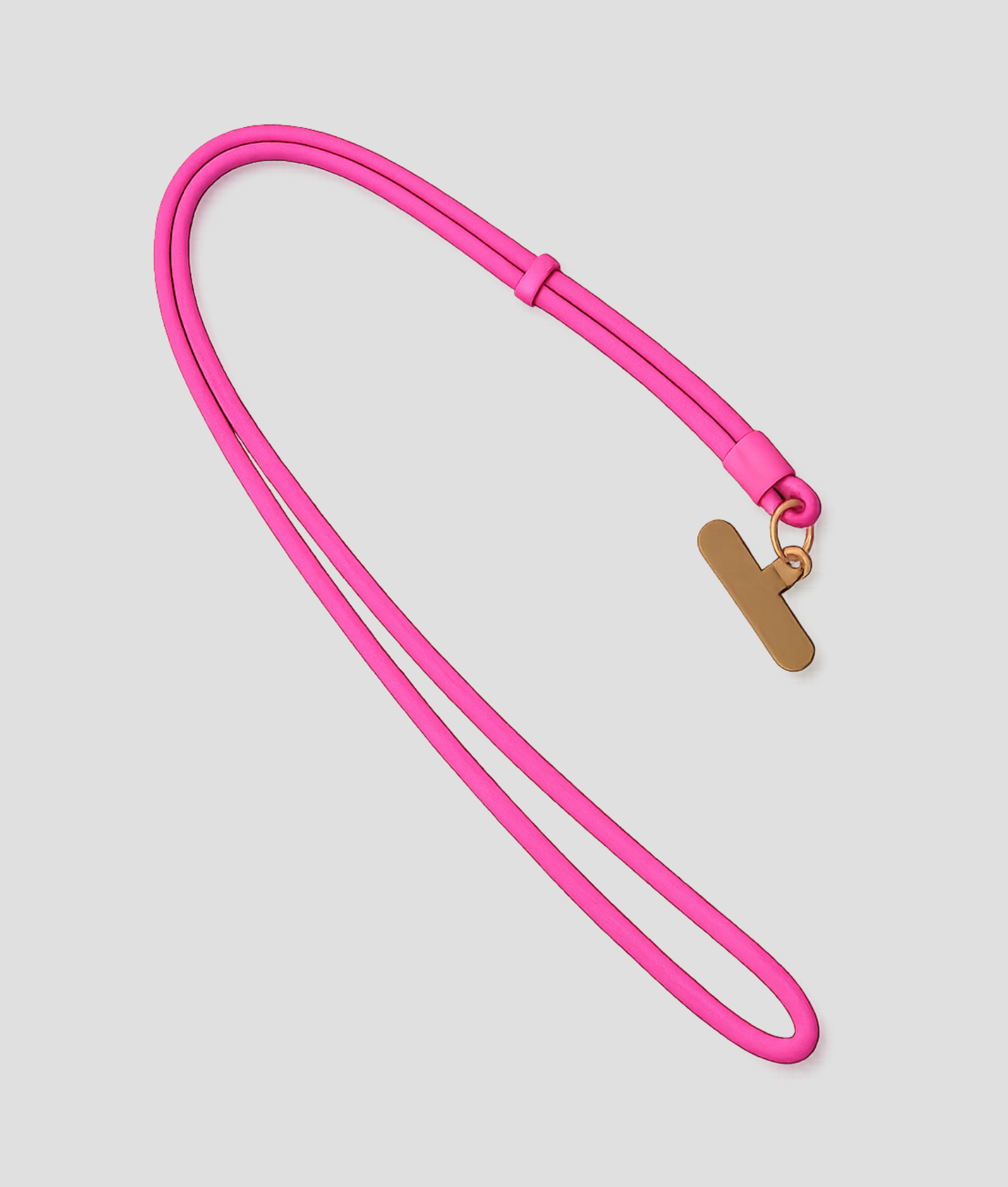 Fuchsia telefoonkoord van extra stevig nylon met telefoonhouder