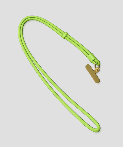 Groen telefoonkoord van extra stevig nylon met telefoonhouder