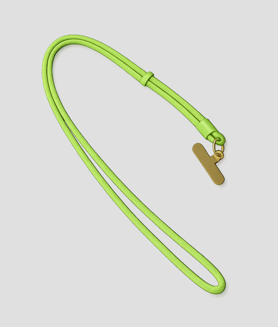 Groen telefoonkoord van extra stevig nylon met telefoonhouder