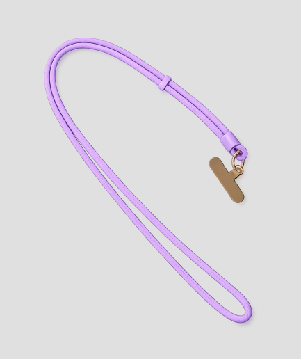 Lila telefoonkoord van extra stevig nylon met telefoonhouder