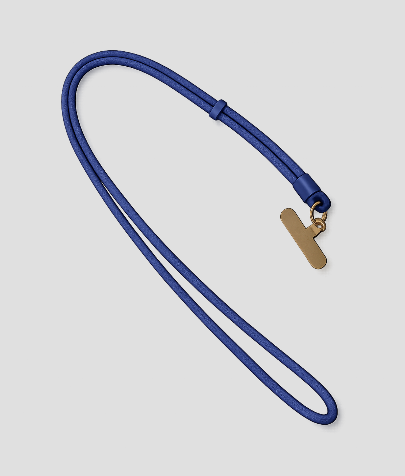 Marineblauw telefoonkoord van extra stevig nylon met telefoonhouder