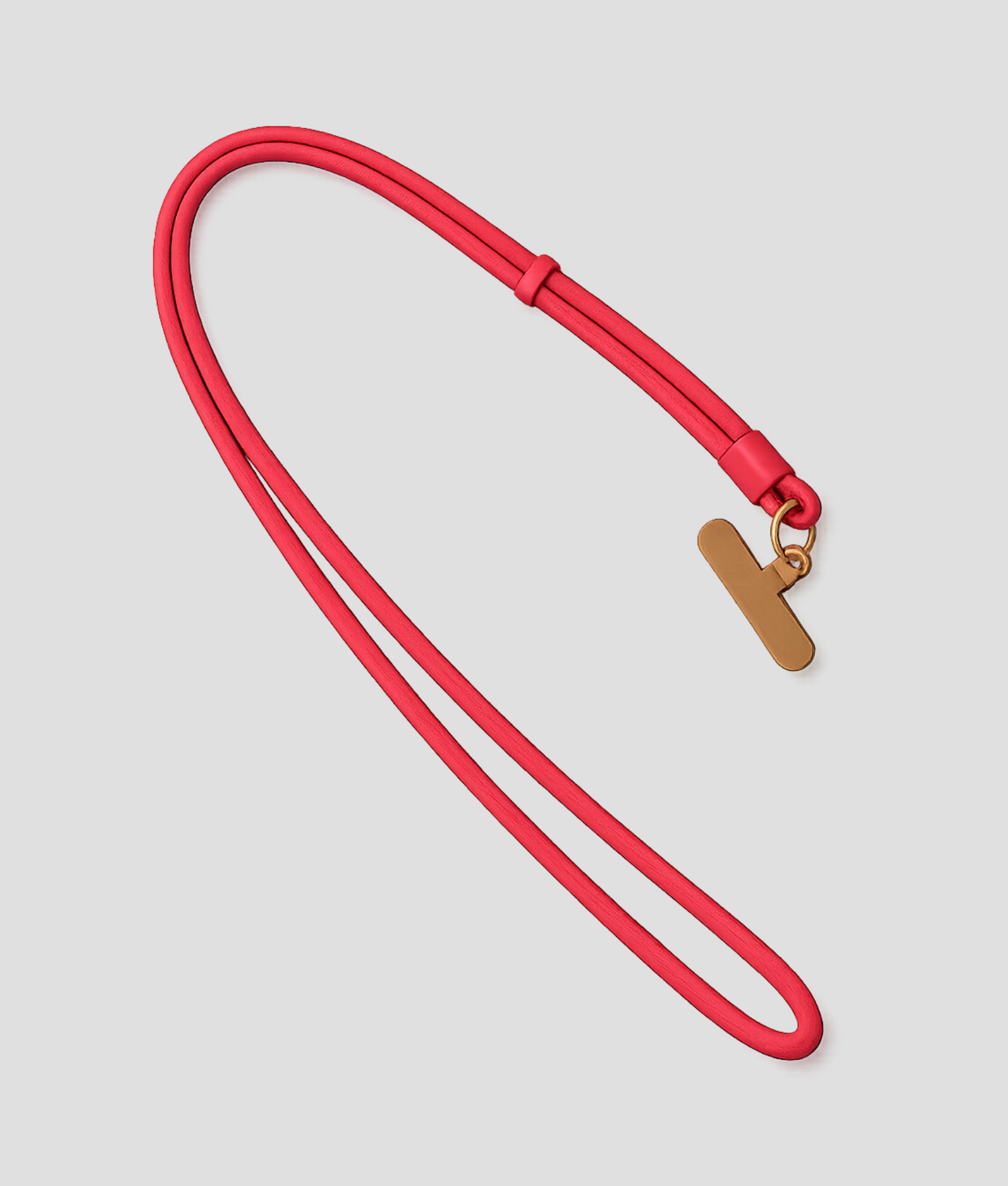 Rood telefoonkoord van extra stevig nylon met telefoonhouder