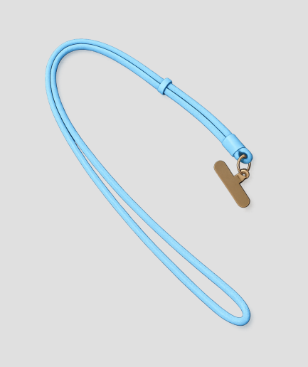 Turquoise telefoonkoord van extra stevig nylon met telefoonhouder