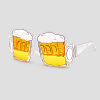 Feestbril in de vorm van twee bierpullen met schuimkraag