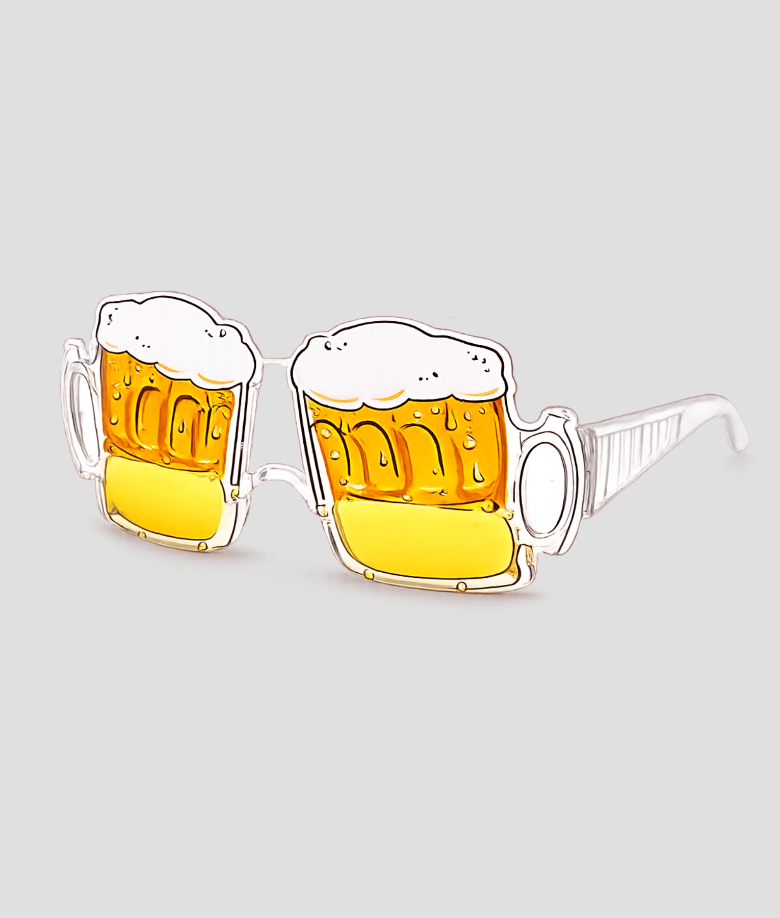 Feestbril in de vorm van twee bierpullen met schuimkraag