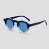 Blauwe ombre ronde zonnebril