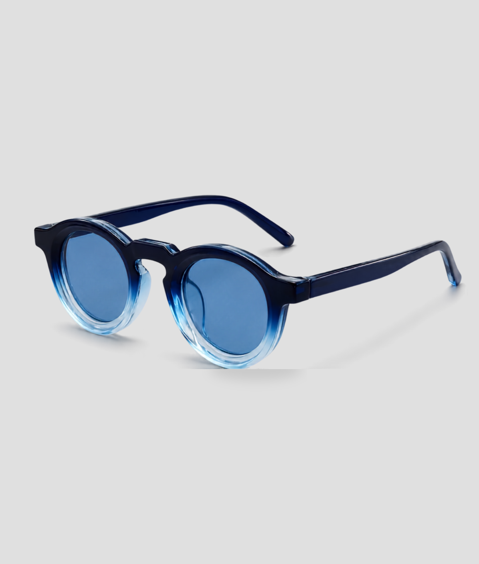 Blauwe ombre ronde zonnebril