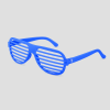 Blauwe shutter shades feestbril met verticale strepen