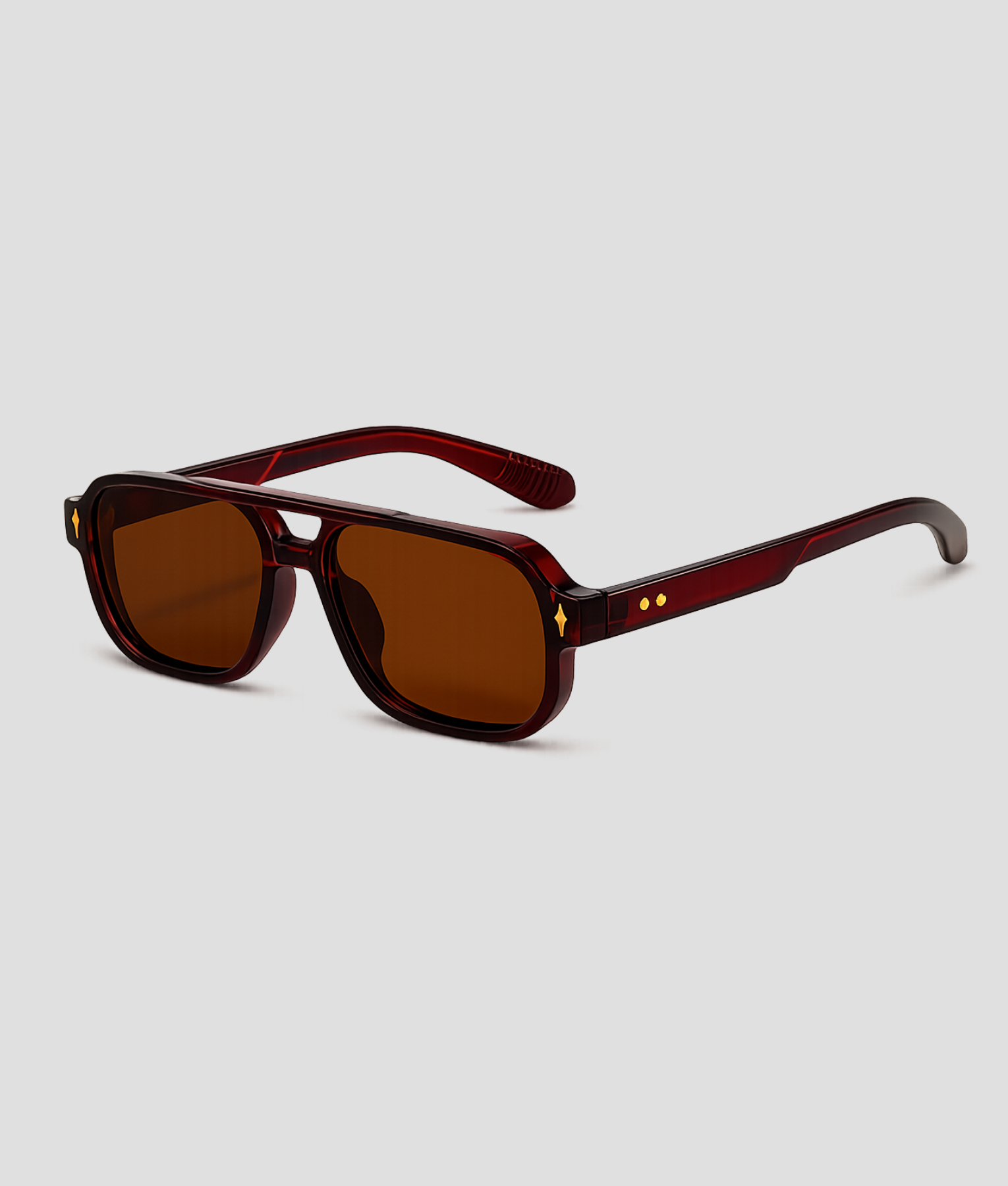 Bordeaux aviator zonnebril met bruine glazen