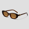 Bruine ovale zonnebril met goud accent