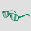 Donkergroene shutter shades feestbril met verticale strepen