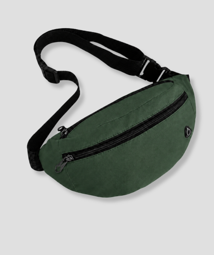 Donkergroene fanny pack festival tas met verstelbare band