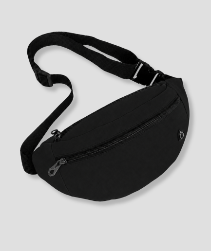 Zwarte fanny pack festival tas met verstelbare band
