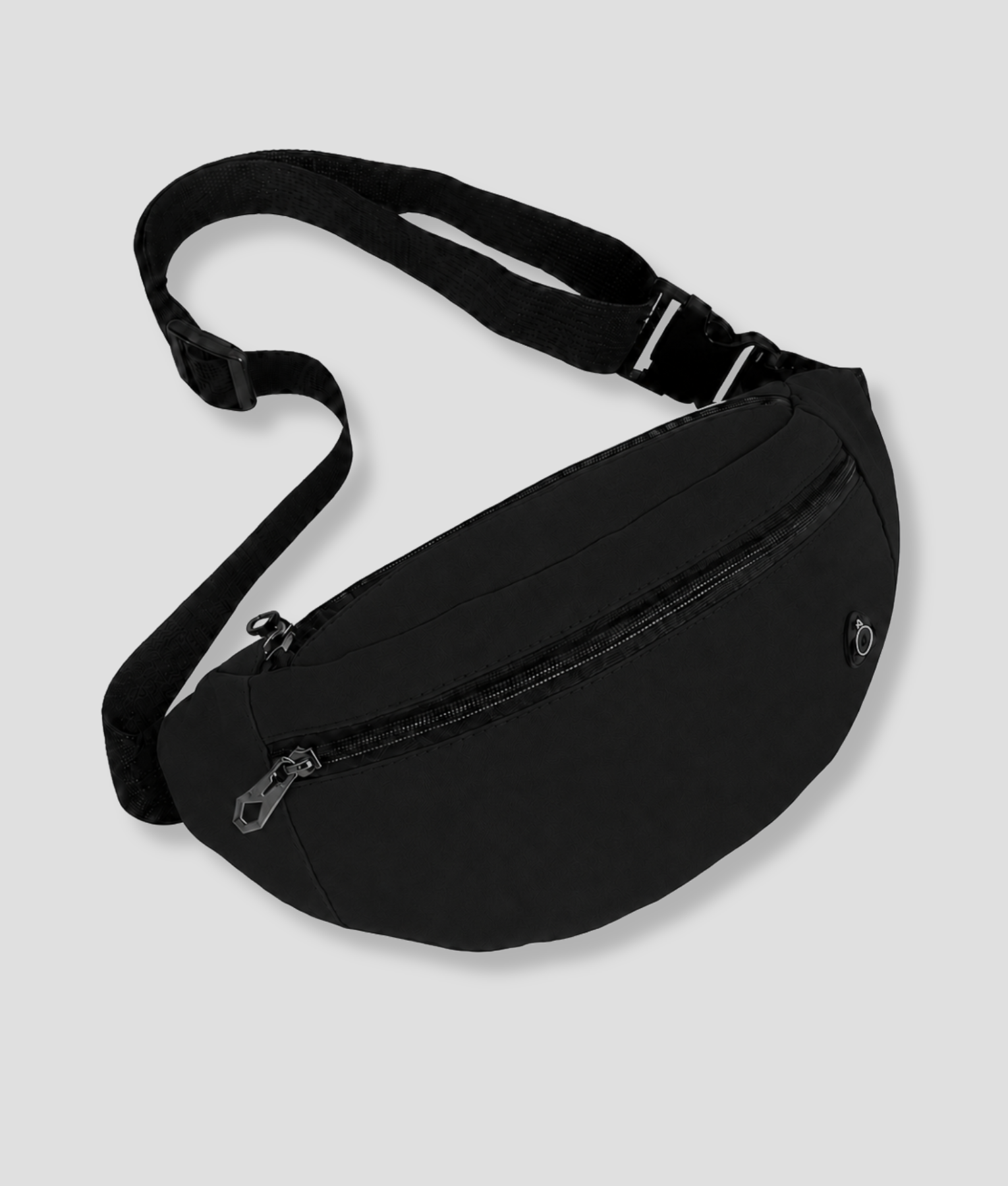 Zwarte fanny pack festival tas met verstelbare band