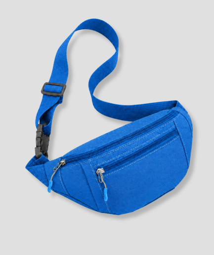 Blauwe festival heuptas fanny pack met twee ritsvakken