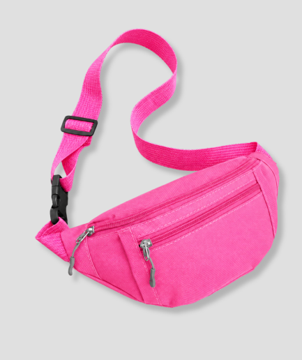Roze festival heuptas fanny pack met twee ritsvakken