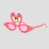 Roze feestbril in de vorm van twee flamingo's met roze glazen