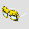 Feestbril in de vorm van bierglazen met schuimkraag