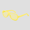 Gele shutter shades feestbril met horizontale lamellen
