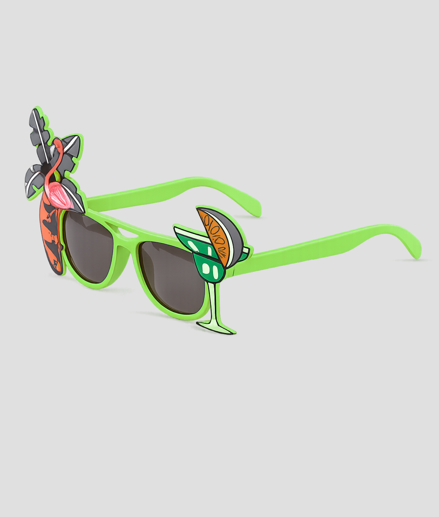 Groene tropische cocktail feestbril met palmboom en cocktailglas