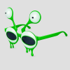 Groene alien feestbril met uitstekende oogjes