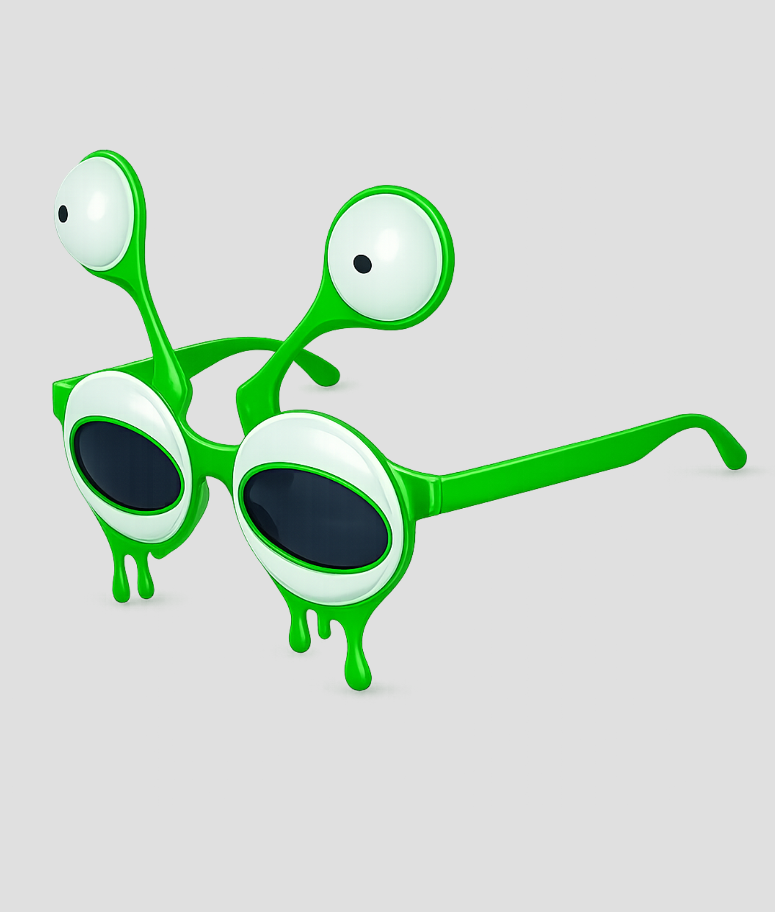 Groene alien feestbril met uitstekende oogjes