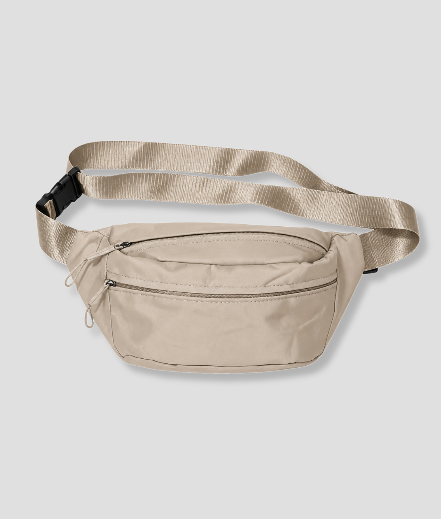 Beige hippe fanny pack met brede band