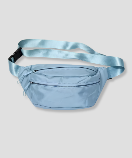 Lichtblauwe hippe fanny pack met brede band