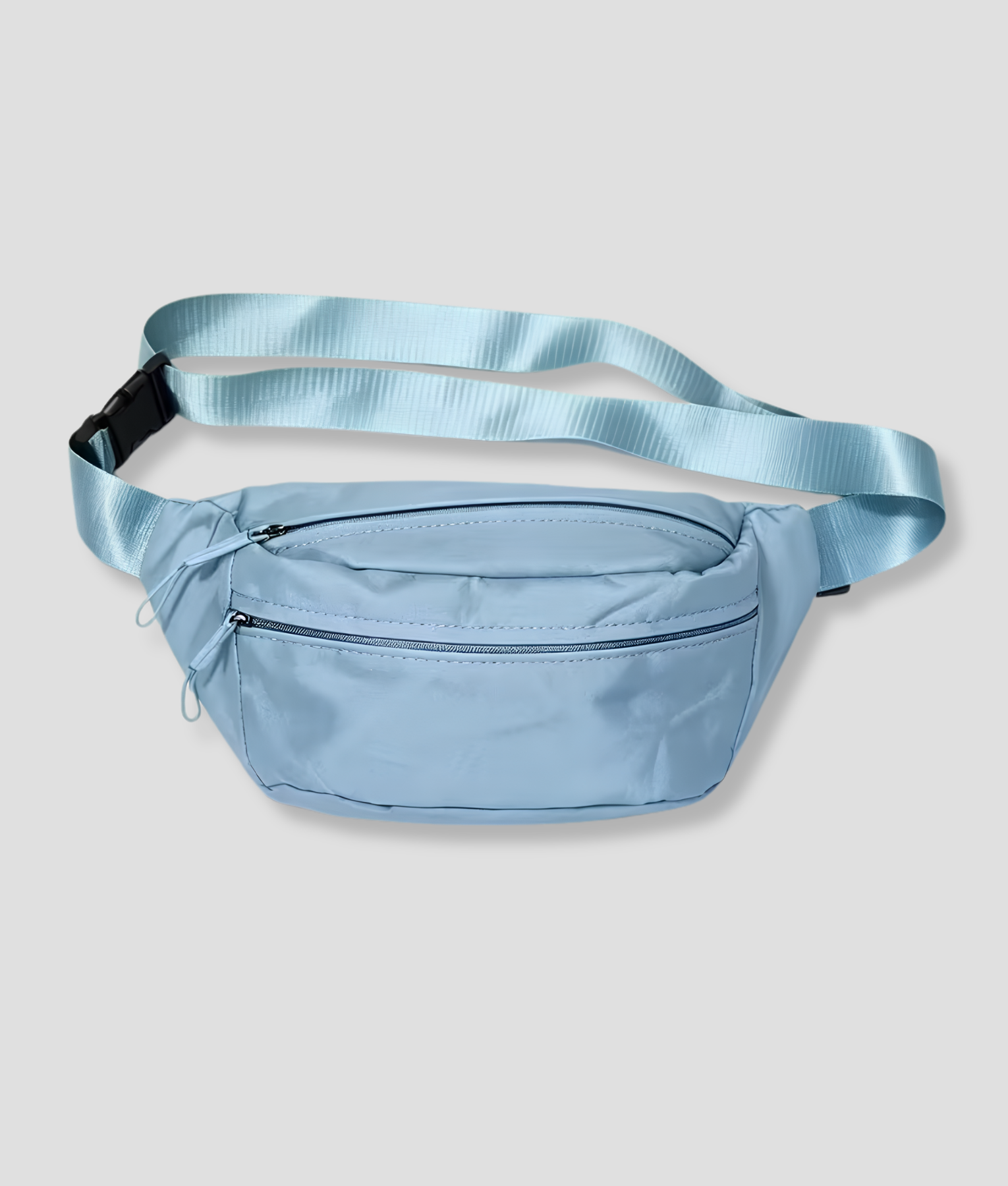 Lichtblauwe hippe fanny pack met brede band