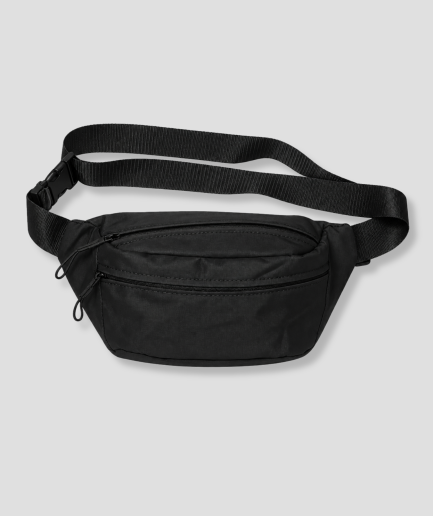 Zwarte hippe fanny pack met brede band