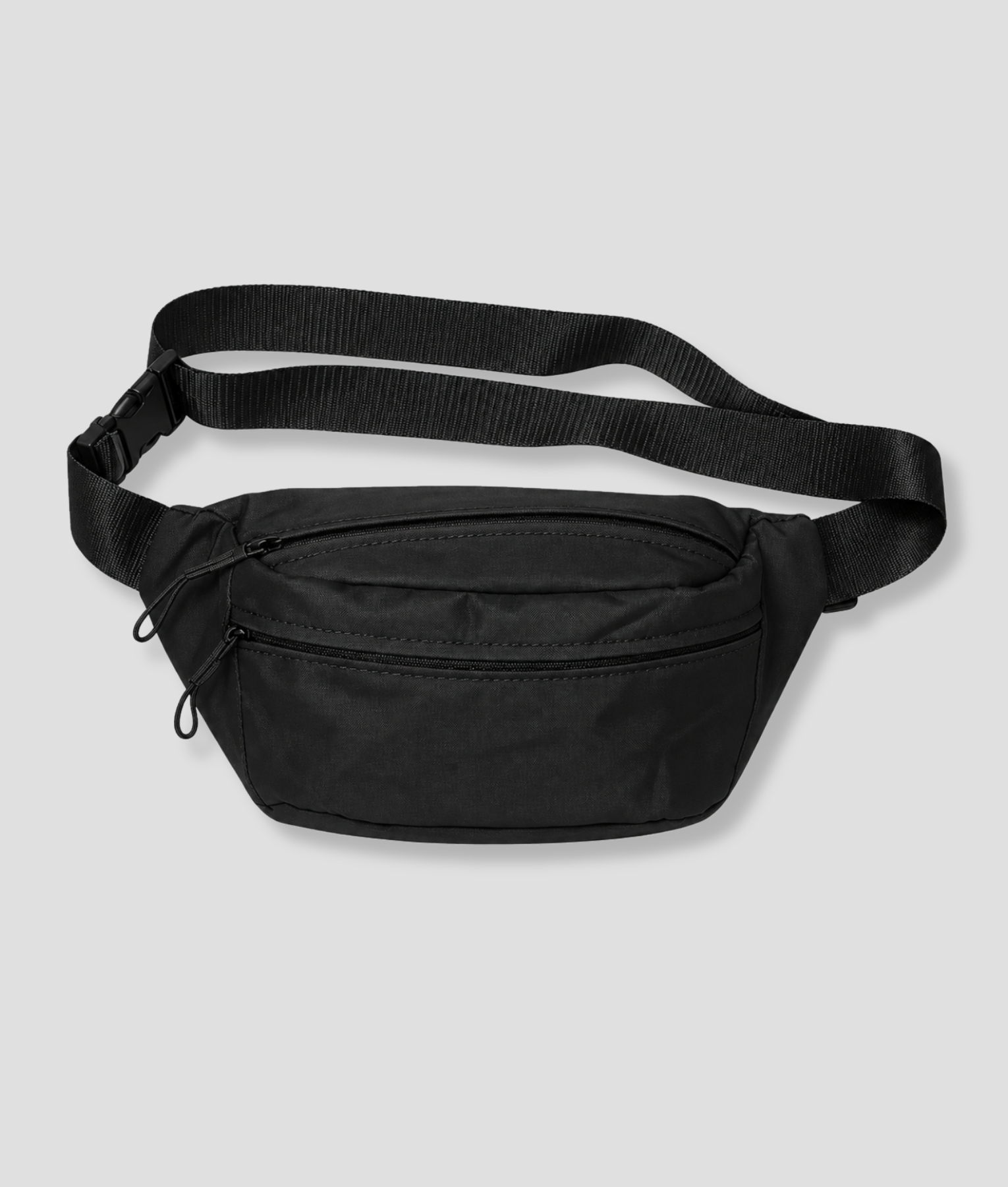 Zwarte hippe fanny pack met brede band
