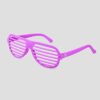 Paarse shutter shades feestbril met horizontale lamellen