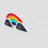 Regenboog feestbril met witte wolkjes montuur